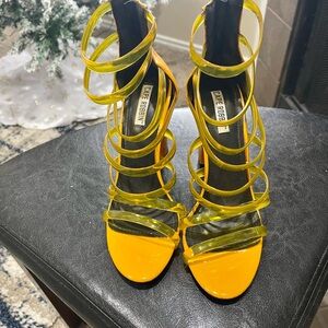 Cape Robbin Vibrant Yellow Strappy Heels